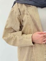 مانتو جین رنگی برش دار دو جیب کد 6341 - تصویر 7