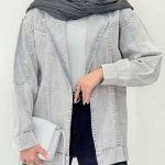 مانتو جین رنگی برش دار دو جیب کد 6341