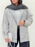 مانتو جین رنگی برش دار دو جیب کد 6341 - تصویر 12