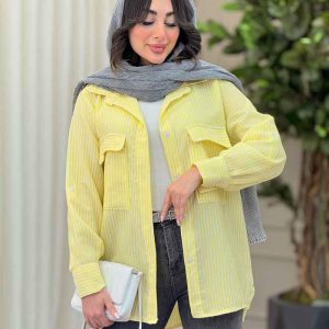 مانتو راه راه سر جیب هلال کد 6330