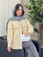 مانتو راه راه سر جیب هلال کد 6330 - تصویر 11