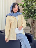 مانتو راه راه سر جیب هلال کد 6330 - تصویر 8