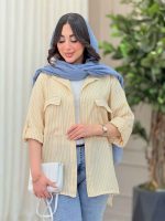 مانتو راه راه سر جیب هلال کد 6330 - تصویر 4