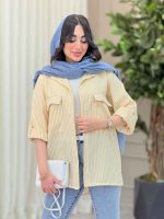 مانتو راه راه سر جیب هلال کد 6330 - تصویر 13