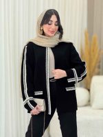 مانتو جیب نما نواردوزی کد 6254 - تصویر 4