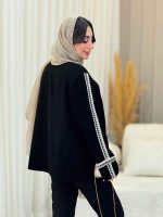 مانتو جیب نما نواردوزی کد 6254 - تصویر 6