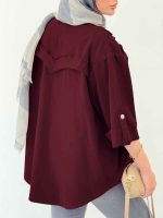مانتو جیب پیله ریش دار کد 6383 - تصویر 11