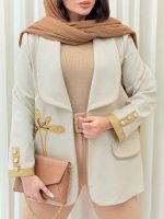مانتو آستین سه دکمه گیتا کد 6418 - تصویر 4