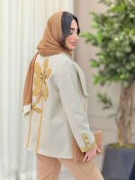 مانتو آستین سه دکمه گیتا کد 6418 - تصویر 20