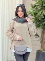 شومیز یقه تک دکمه ترکیبی کد 6430 - تصویر 14