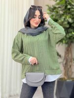 شومیز یقه تک دکمه ترکیبی کد 6430 - تصویر 13