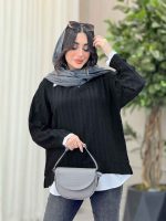 شومیز یقه تک دکمه ترکیبی کد 6430 - تصویر 8
