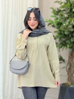 شومیز یقه دو دکمه دنیز کد 6294 - تصویر 5
