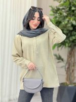 شومیز یقه دو دکمه دنیز کد 6294 - تصویر 16