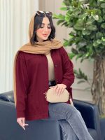 مانتو برش دار جیب پایین کد 6429 - تصویر 5