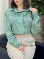 شومیز ساتن طرح لوزی کد 6312 - تصویر 6
