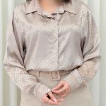 شومیز ساتن طرح لوزی کد 6312