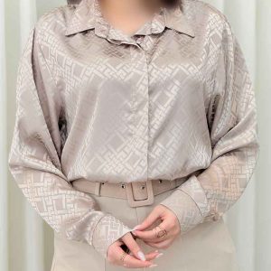 شومیز ساتن طرح لوزی کد 6312