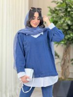 جین ترکیبی دو جیب زاپ دار کد 6461 - تصویر 2