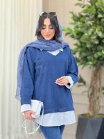 جین ترکیبی دو جیب زاپ دار کد 6461 - تصویر 6