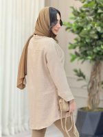 مانتو دو جیب یقه سه دکمه کد 6462 - تصویر 16