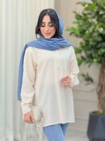 شومیز یقه دو دکمه دنیز کد 6294 - تصویر 3