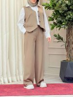 ست جلیقه و شلوار جیب نما کد 6187