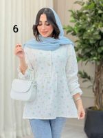 شومیز طرح دار ارغوان کد 6440 - تصویر 8