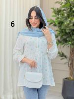 شومیز طرح دار ارغوان کد 6440 - تصویر 20