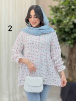 شومیز طرح دار ارغوان کد 6440 - تصویر 16
