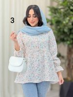 شومیز طرح دار ارغوان کد 6440 - تصویر 12