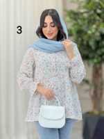 شومیز طرح دار ارغوان کد 6440 - تصویر 22