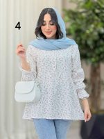 شومیز طرح دار ارغوان کد 6440 - تصویر 14