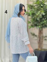 شومیز طرح دار ارغوان کد 6440 - تصویر 10