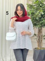 شومیز طرح دار ارغوان کد 6440 - تصویر 5