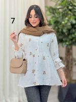 شومیز طرح دار ارغوان کد 6440 - تصویر 2