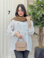 شومیز طرح دار ارغوان کد 6440 - تصویر 11