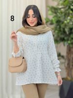 شومیز طرح دار ارغوان کد 6440 - تصویر 18
