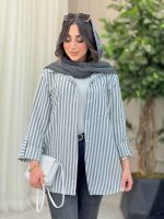 مانتو راه راه تک جیب سارینا کد 6469 - تصویر 4