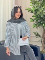 مانتو راه راه تک جیب سارینا کد 6469 - تصویر 8