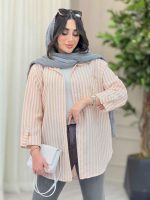 مانتو راه راه تک جیب سارینا کد 6469 - تصویر 2