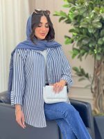 مانتو راه راه تک جیب سارینا کد 6469 - تصویر 15