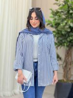 مانتو راه راه تک جیب سارینا کد 6469 - تصویر 5