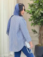 مانتو راه راه تک جیب سارینا کد 6469 - تصویر 9