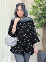 شومیز طرح گل آستین پاگن کد 6447 - تصویر 10