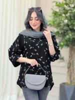 شومیز طرح گل آستین پاگن کد 6447 - تصویر 13