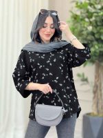 شومیز طرح گل آستین پاگن کد 6447 - تصویر 7