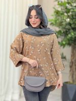 شومیز طرح گل آستین پاگن کد 6447 - تصویر 11