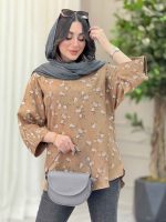 شومیز طرح گل آستین پاگن کد 6447 - تصویر 5