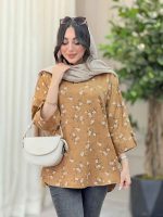 شومیز طرح گل آستین پاگن کد 6447 - تصویر 12